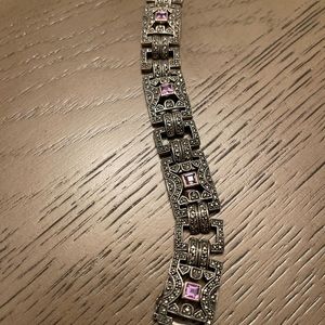 Judith Jack Marcasite bracelet with amethyst stones
